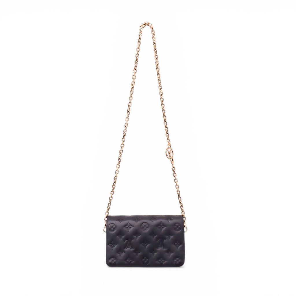 LOUIS VUITTON BLACK POCHETTE COUSSIN CROSSBODY BAG