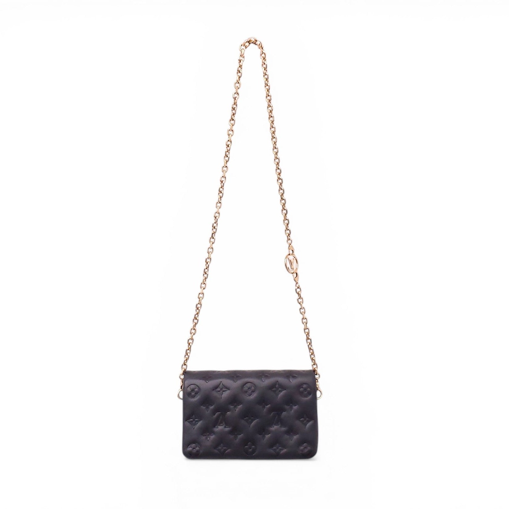 LOUIS VUITTON BLACK POCHETTE COUSSIN CROSSBODY BAG