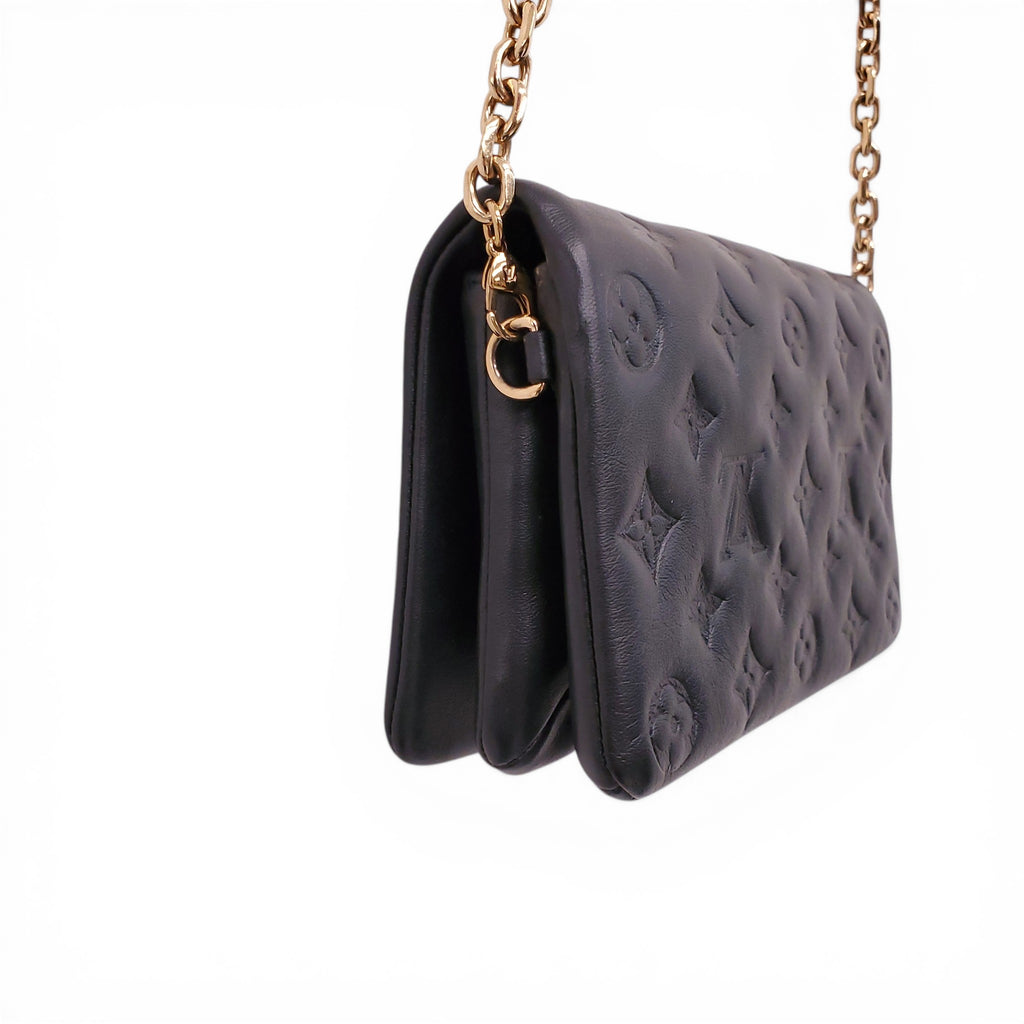 LOUIS VUITTON BLACK POCHETTE COUSSIN CROSSBODY BAG