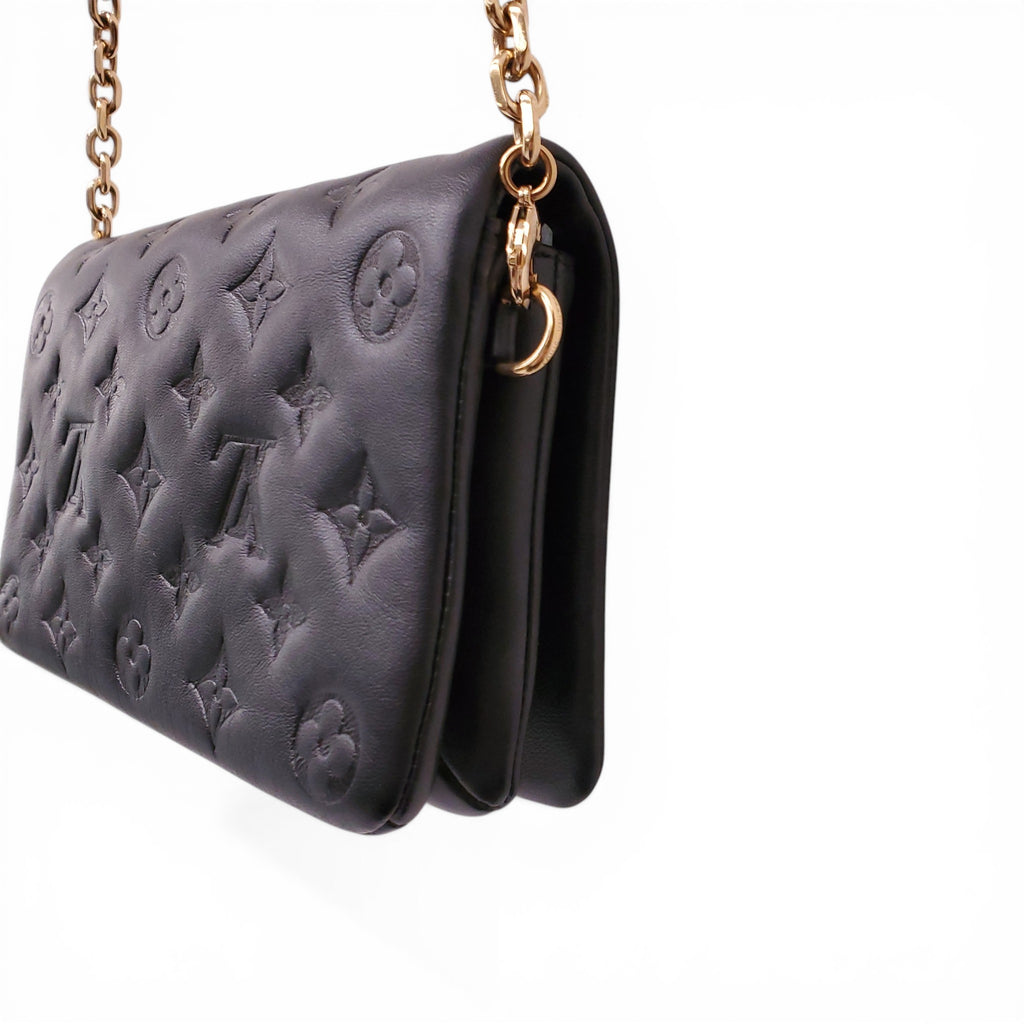 LOUIS VUITTON BLACK POCHETTE COUSSIN CROSSBODY BAG