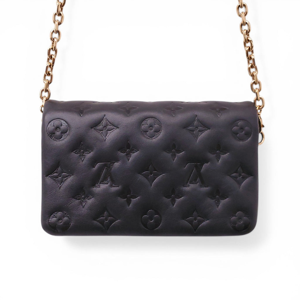 LOUIS VUITTON BLACK POCHETTE COUSSIN CROSSBODY BAG