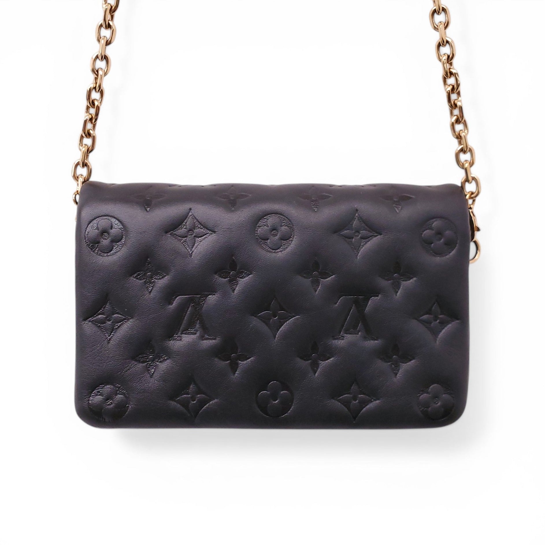 LOUIS VUITTON BLACK POCHETTE COUSSIN CROSSBODY BAG