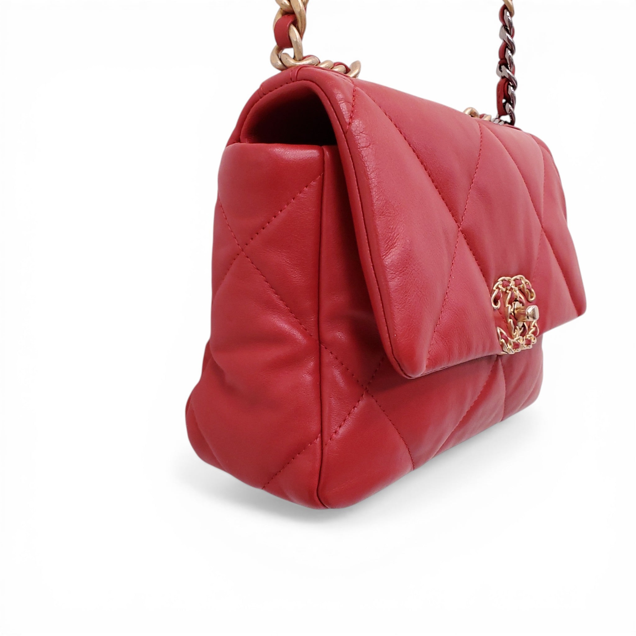 CHANEL 19 RED FLAP BAG