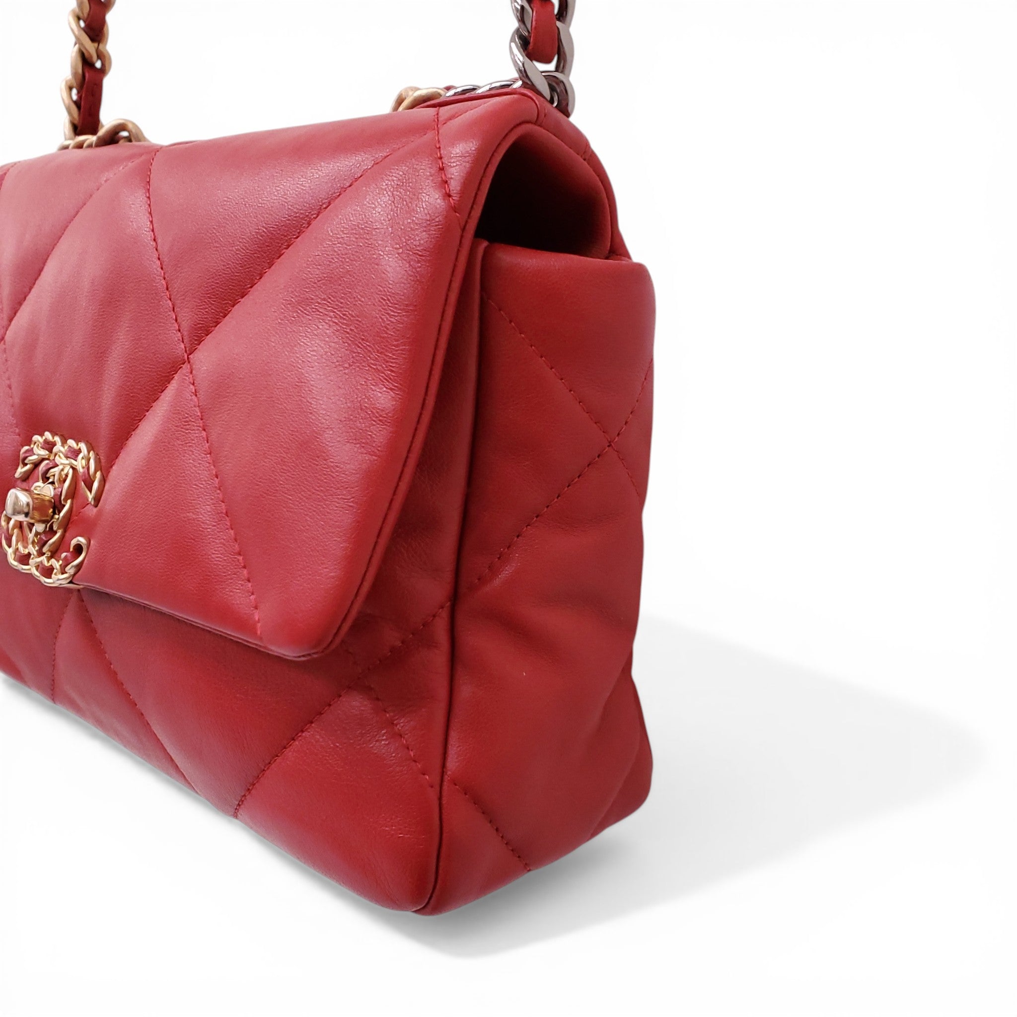 CHANEL 19 RED FLAP BAG