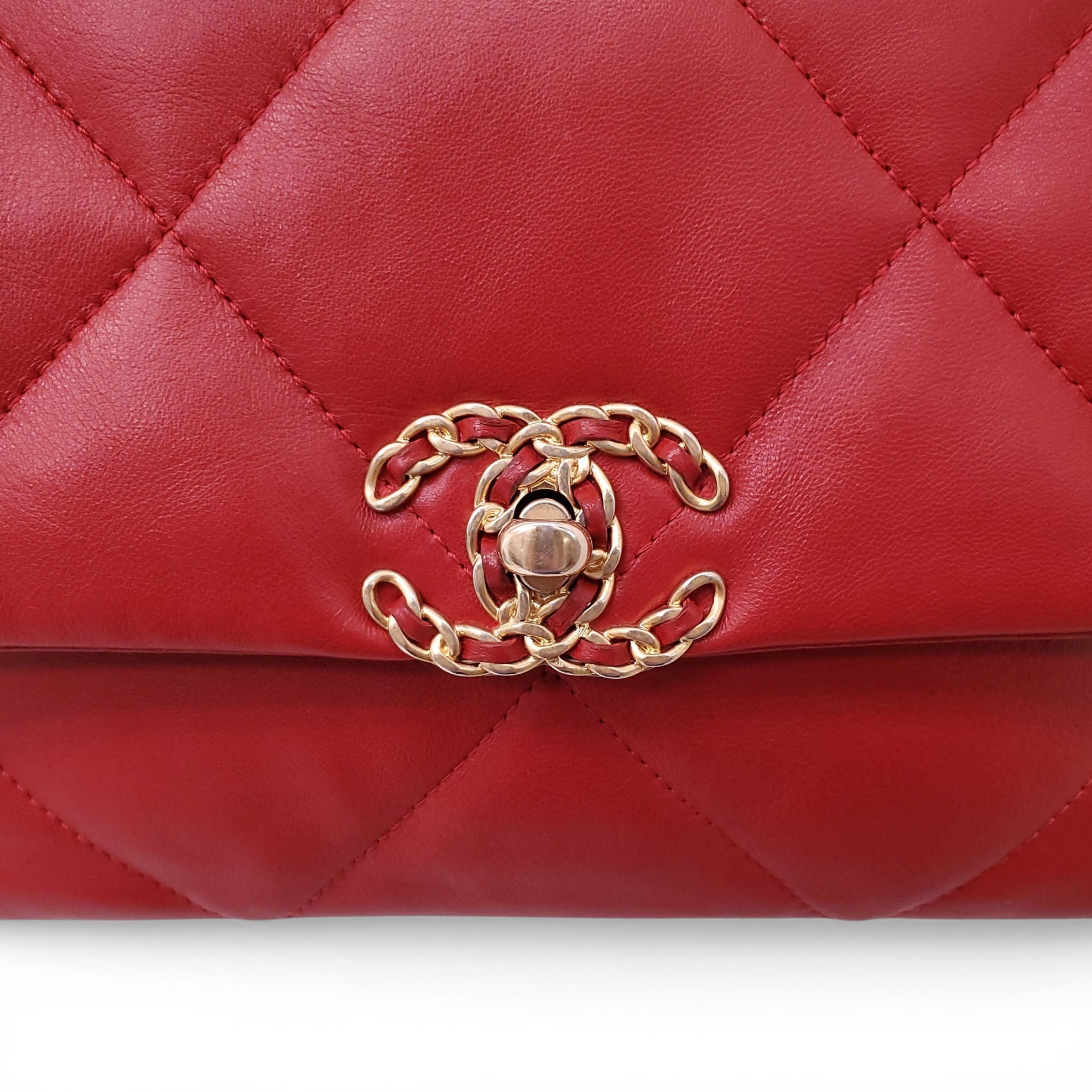 CHANEL 19 RED FLAP BAG
