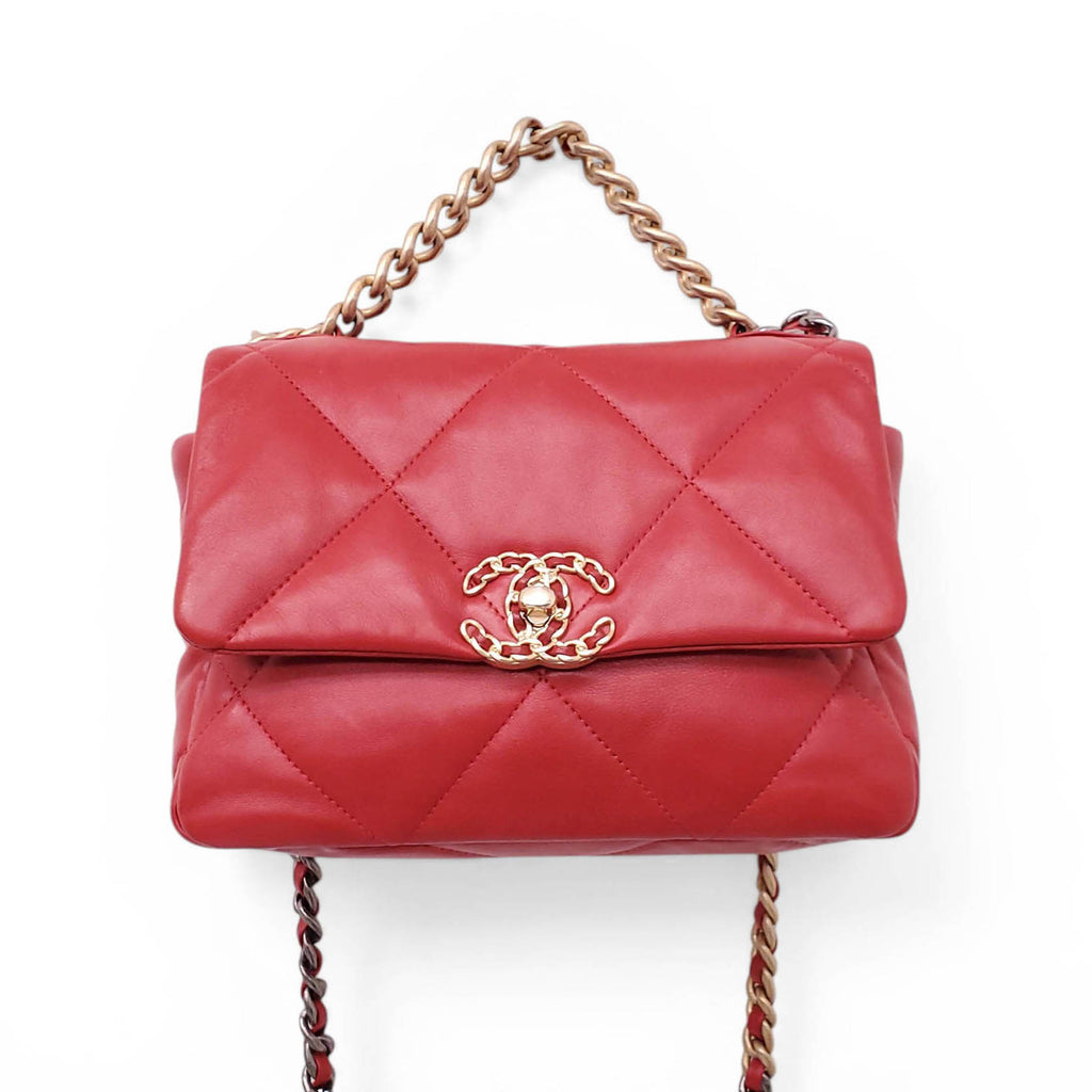 CHANEL 19 RED FLAP BAG