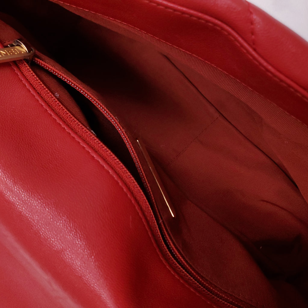CHANEL 19 RED FLAP BAG