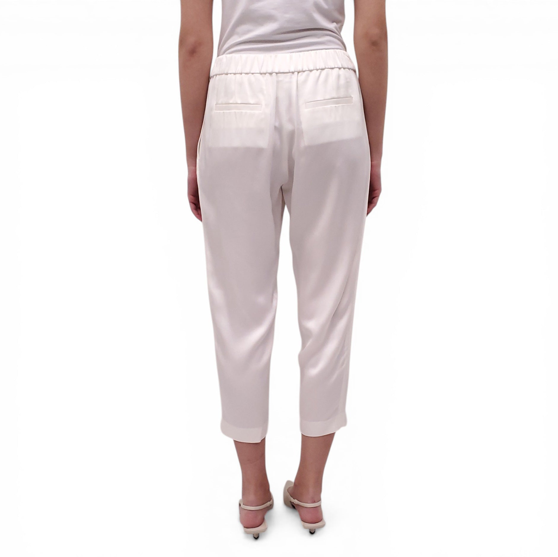 NILI LOTAN WHITE SILK PANTS - SIZE S