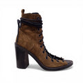 ANN DEMEULEMEESTER GREEN SUEDE LACE UP BOOTS - SIZE 40