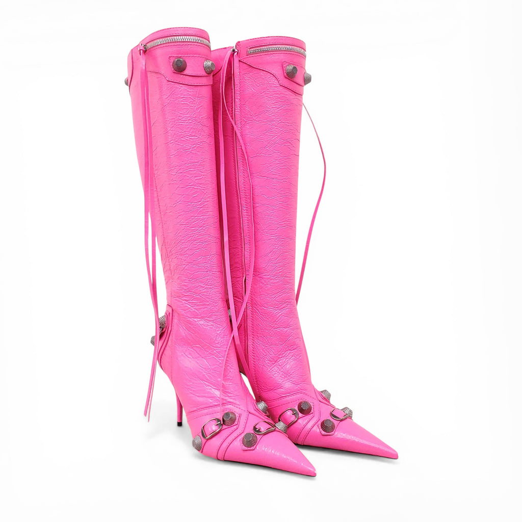 BALENCIAGA FLUORESCENT PINK CAGOLE BOOTS - SIZE 41