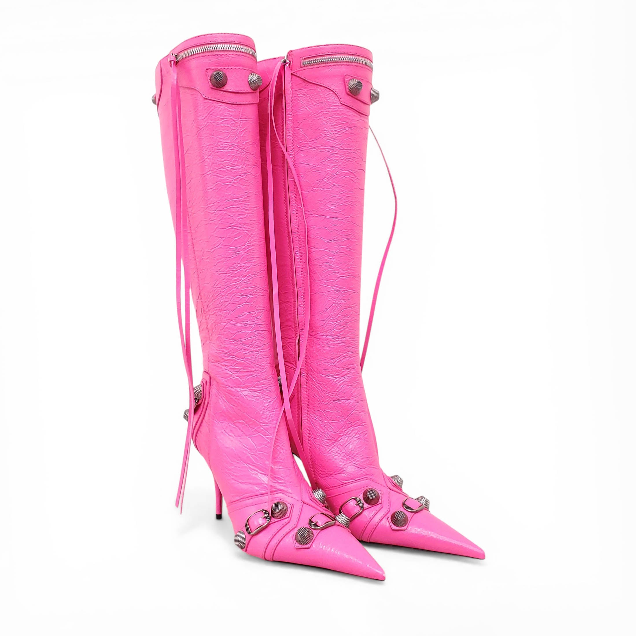 BALENCIAGA FLUORESCENT PINK CAGOLE BOOTS - SIZE 41