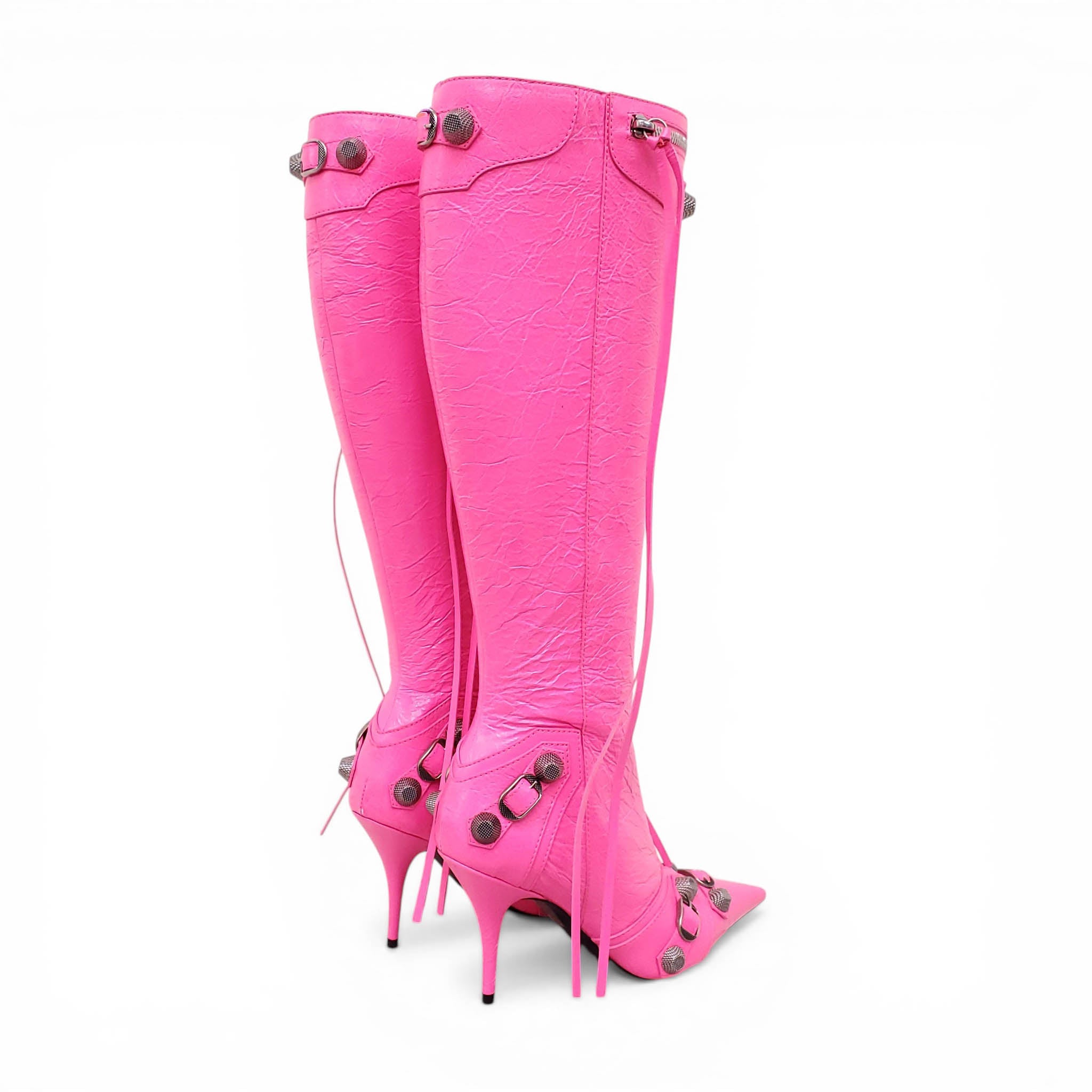 BALENCIAGA FLUORESCENT PINK CAGOLE BOOTS - SIZE 41