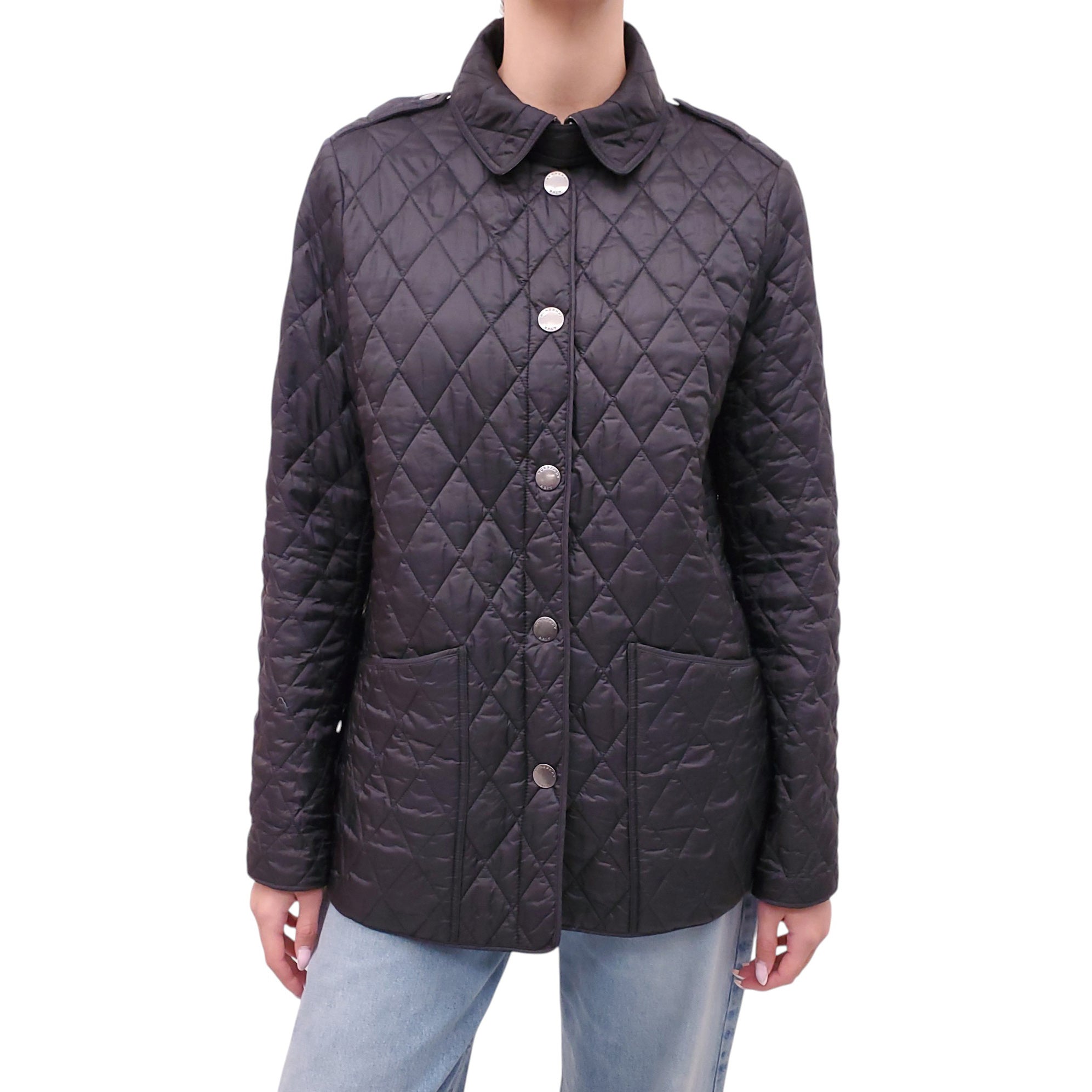 BURBERRY BLACK QUILTED JACKET - SIZE M