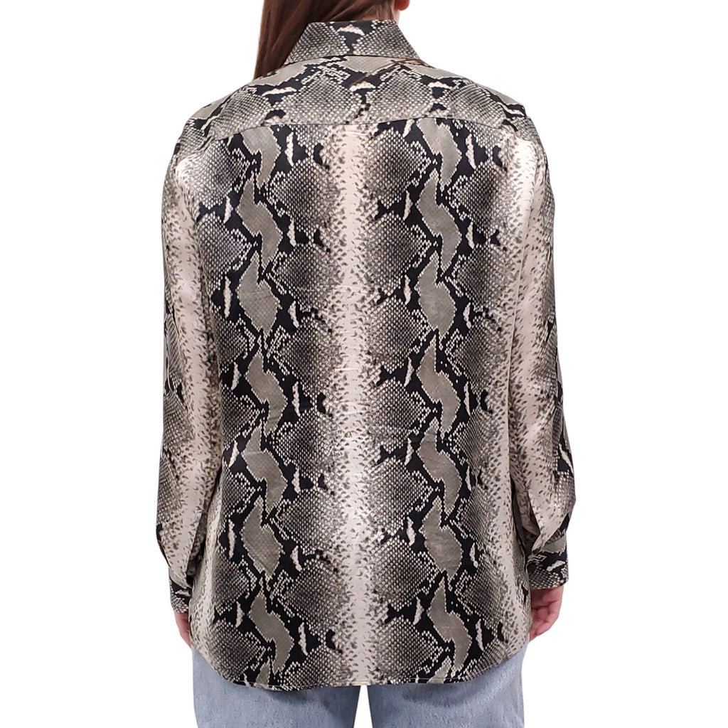 KHAITE SNAKESKIN PATTERNED BLOUSE - SIZE M