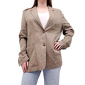 TOTEME KHAKI LINEN OVERSIZED JACKET - SIZE 42