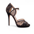 JIMMY CHOO LACE SPARKLE PEEP TOE HEELS - SIZE 40