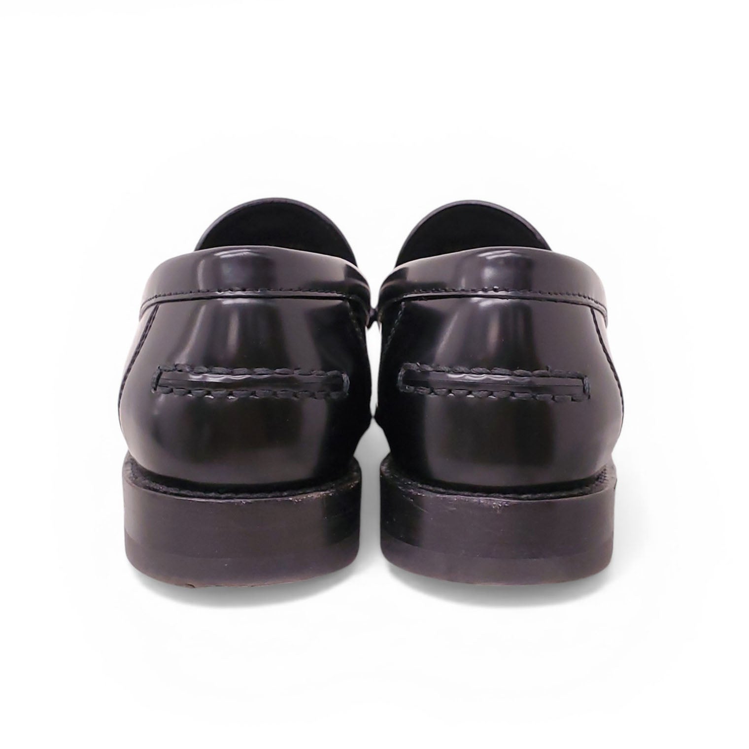 DIOR BLACK CD LEATHER LOAFERS - SIZE 40 