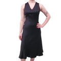 JIL SANDER BLACK SILK DRESS - SIZE 40