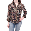 TWP BROWN PAISLEY PATTERNED BLOUSE - SIZE XS