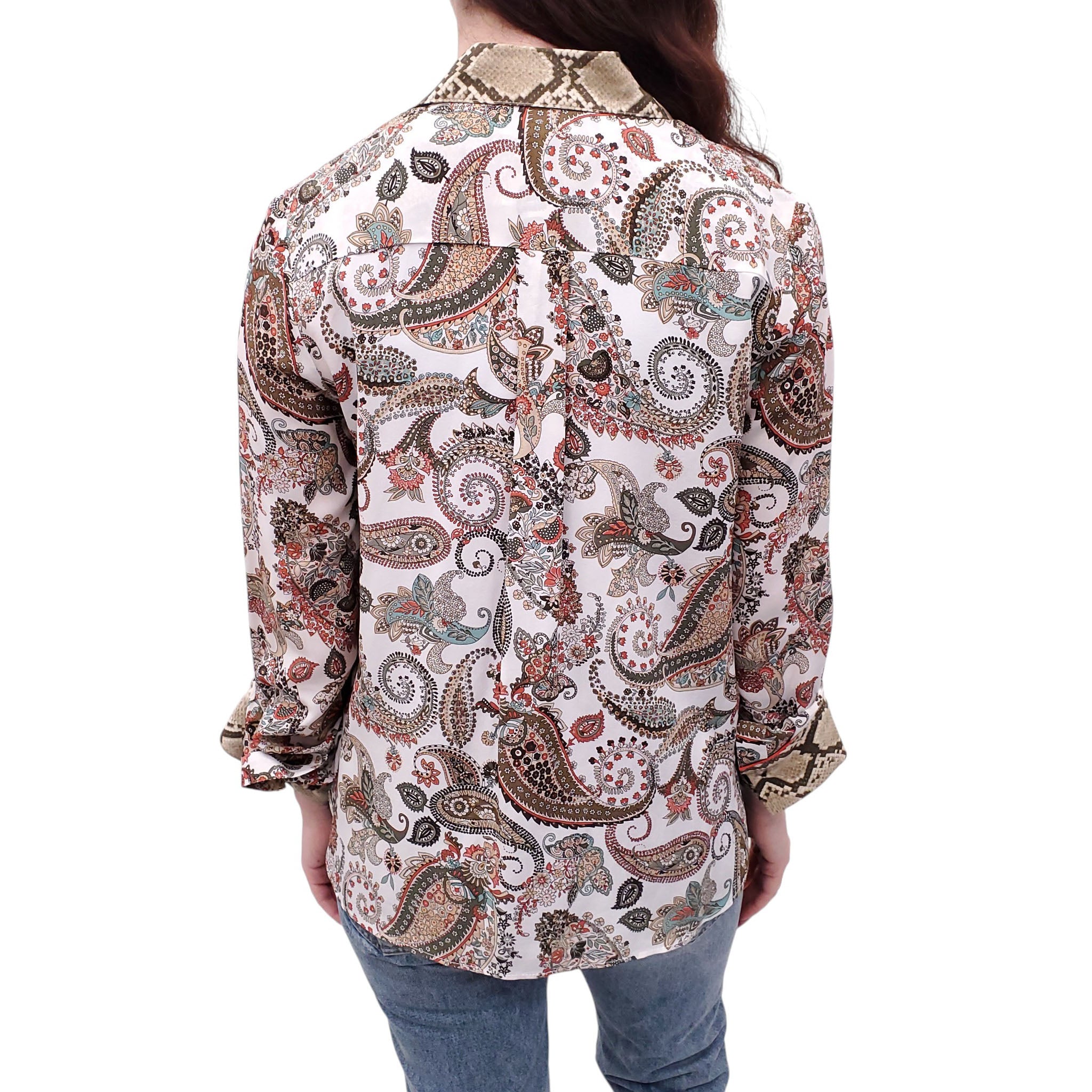 TWP NUDE PAISLEY PATTERNED BLOUSE - SIZE XS