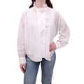 ISABEL MARANT ÉTOILE WHITE COTTON BLOUSE WITH RUFFLE DETAIL - SIZE 40