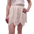 ULLA JOHNSON CREAM EYELET MINI SKIRT - SIZE 2