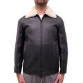 FENDI LEATHER BOMBER JACKET WITH SHEARLING COLLAR AND CASHMERE INTERIOR - MEN'S SIZE 48