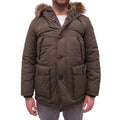 MONCLER SAGE GREEN BASTOGNE DOWN-FILLED JACKET WITH FUR LINING - MEN'S SIZE L