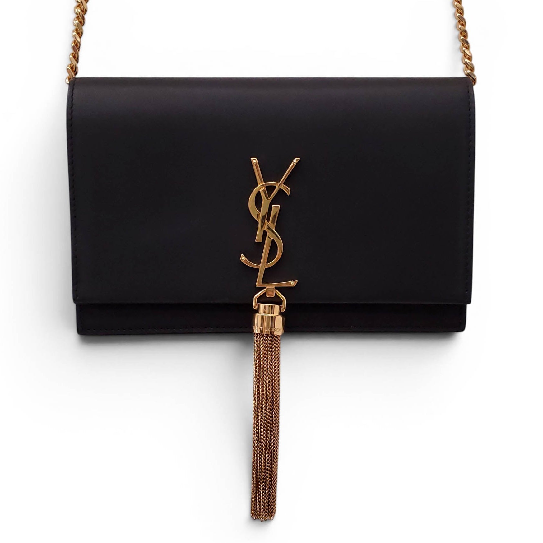 SAINT LAURENT SMALL BLACK SIGNATURE KATE BAG