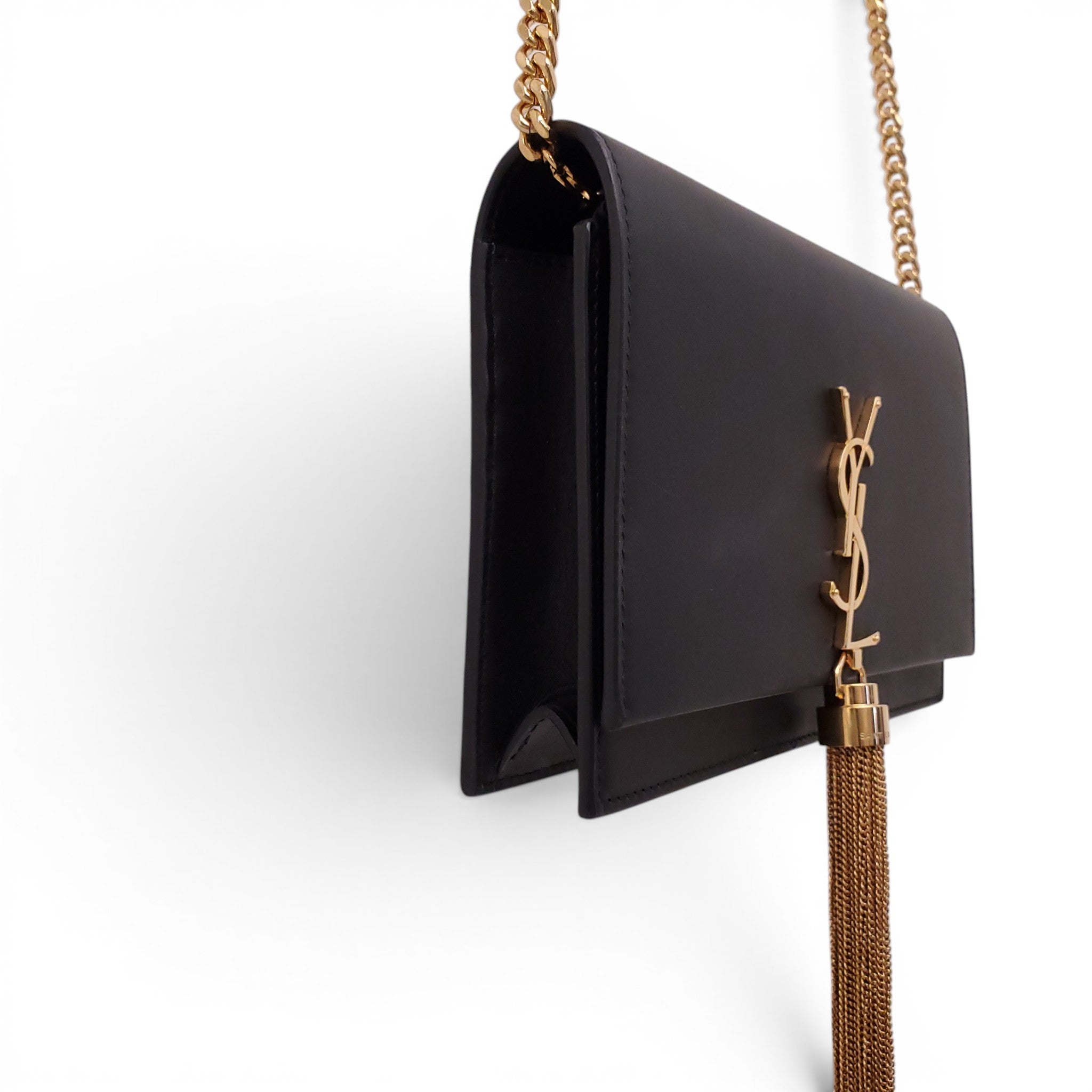SAINT LAURENT SMALL BLACK SIGNATURE KATE BAG