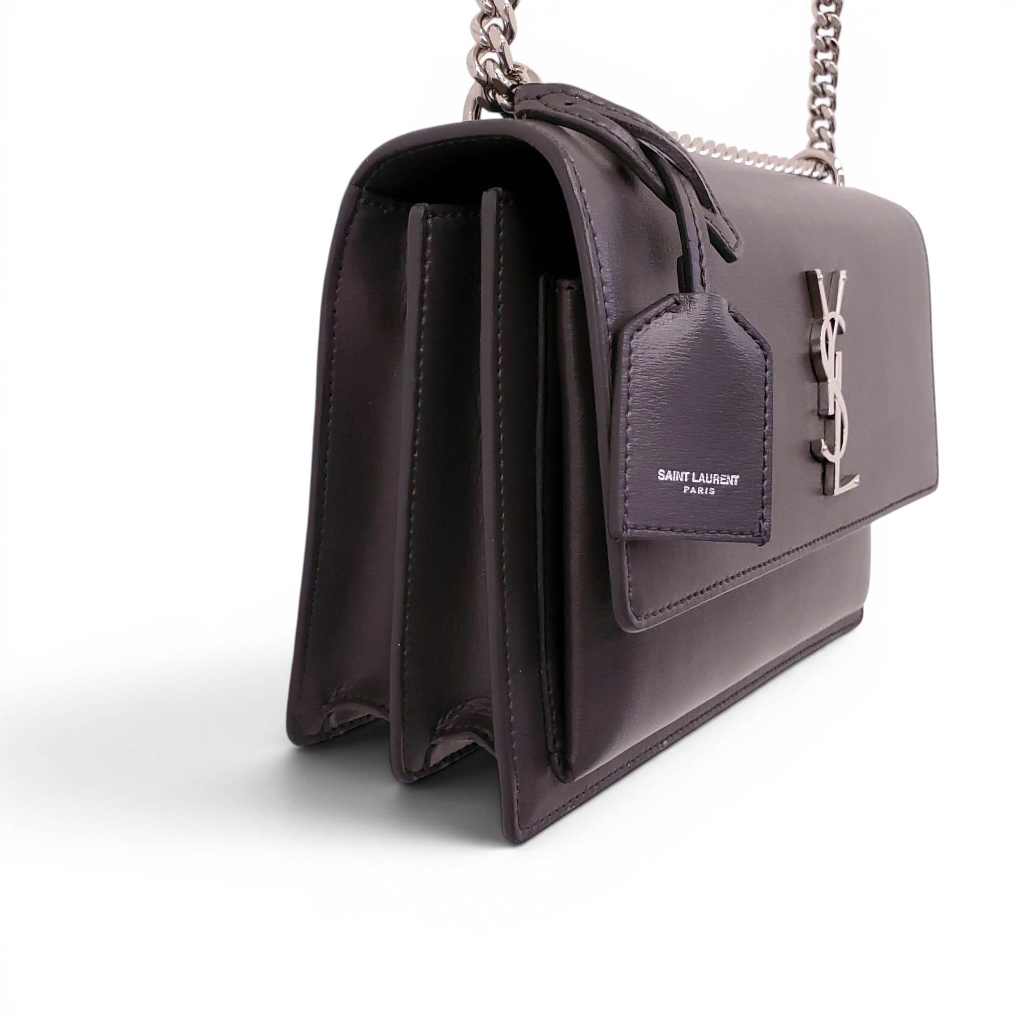 SAINT LAURENT GREY SUNSET BAG