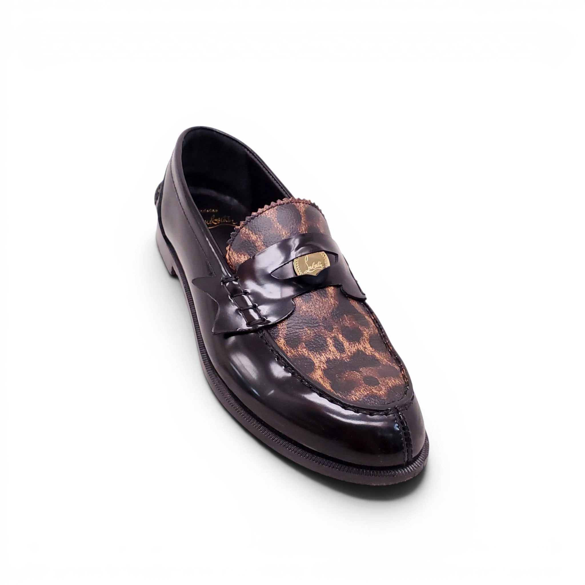 CHRISTIAN LOUBOUTIN LEOPARD LOAFERS - SIZE 37.5