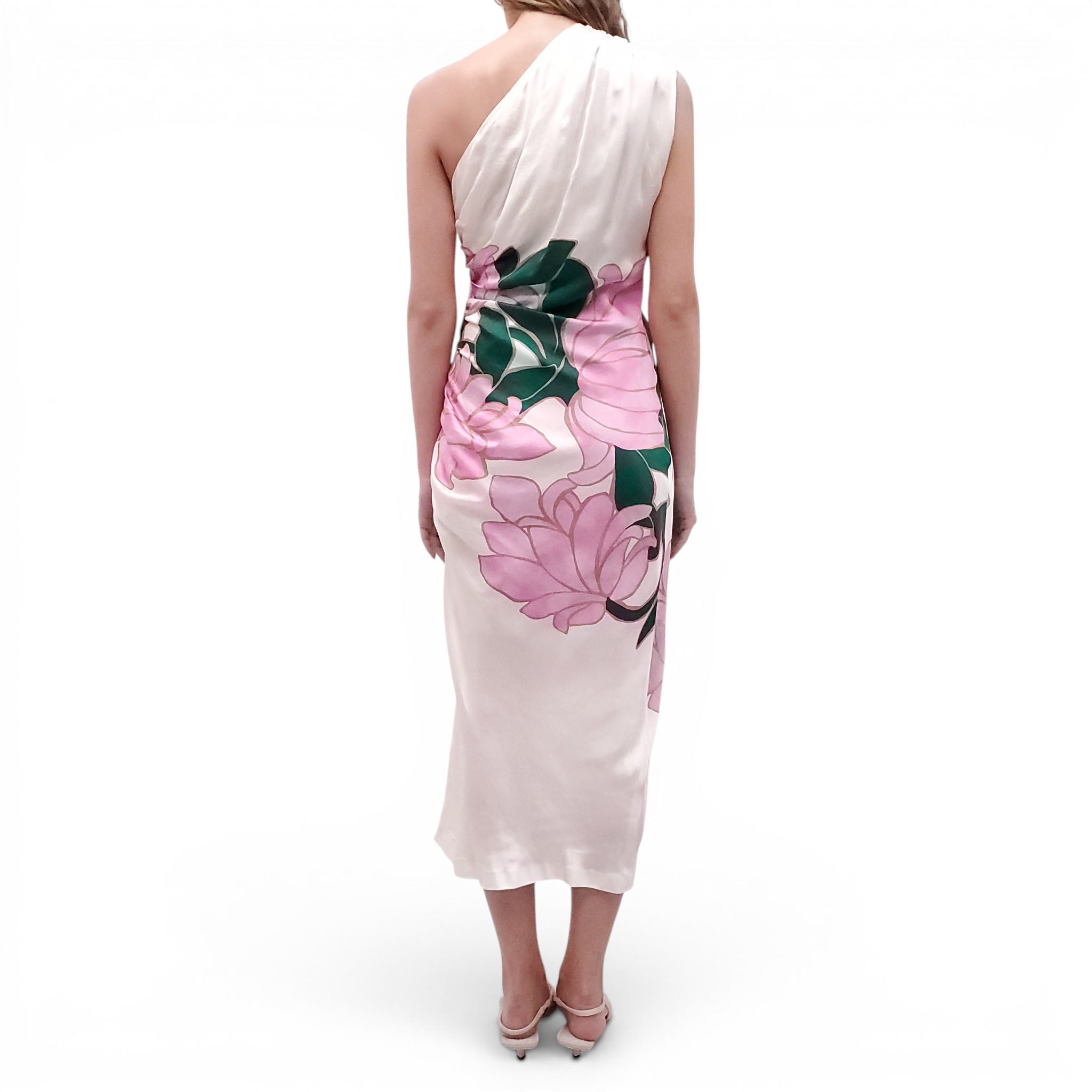 smythe one shoulder dress Smythe One-Shoulder Asymmetric Dress In Poppy Print - 66% Off