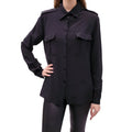 TOM FORD BLACK SILK CREPE MILITARY SHIRT - SIZE 44