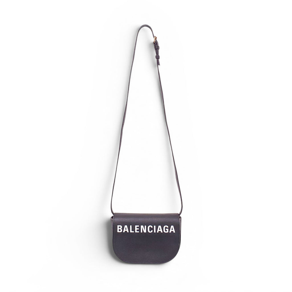 BALENCIAGA BLACK LOGO CROSSBODY BAG