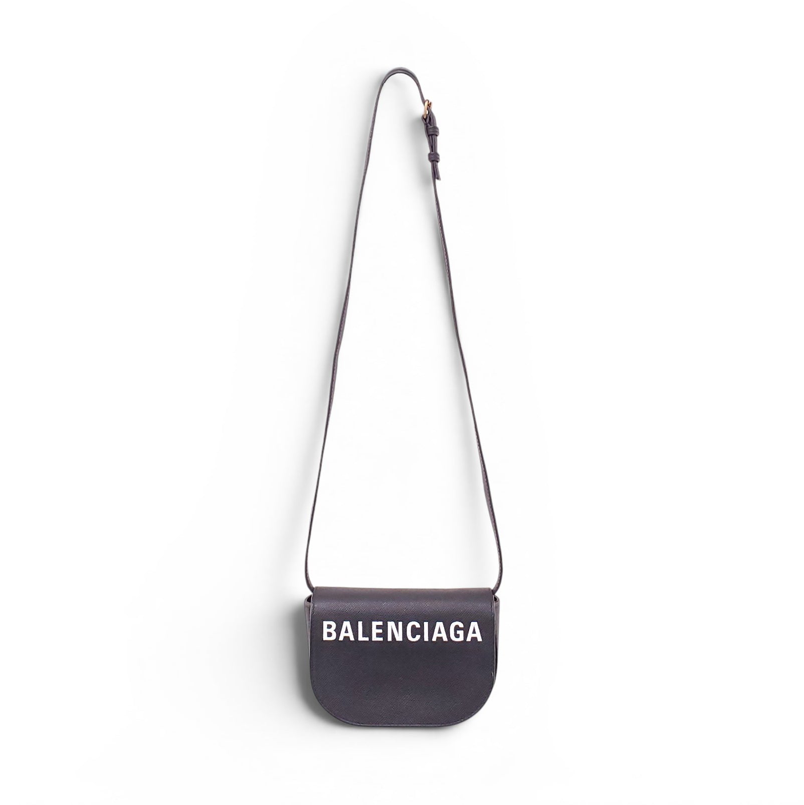 BALENCIAGA BLACK LOGO CROSSBODY BAG