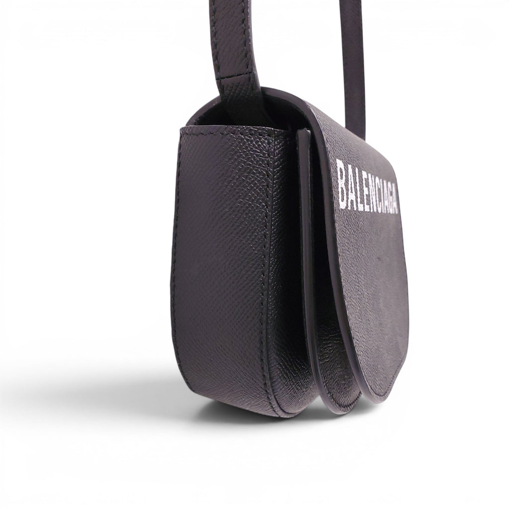 BALENCIAGA BLACK LOGO CROSSBODY BAG