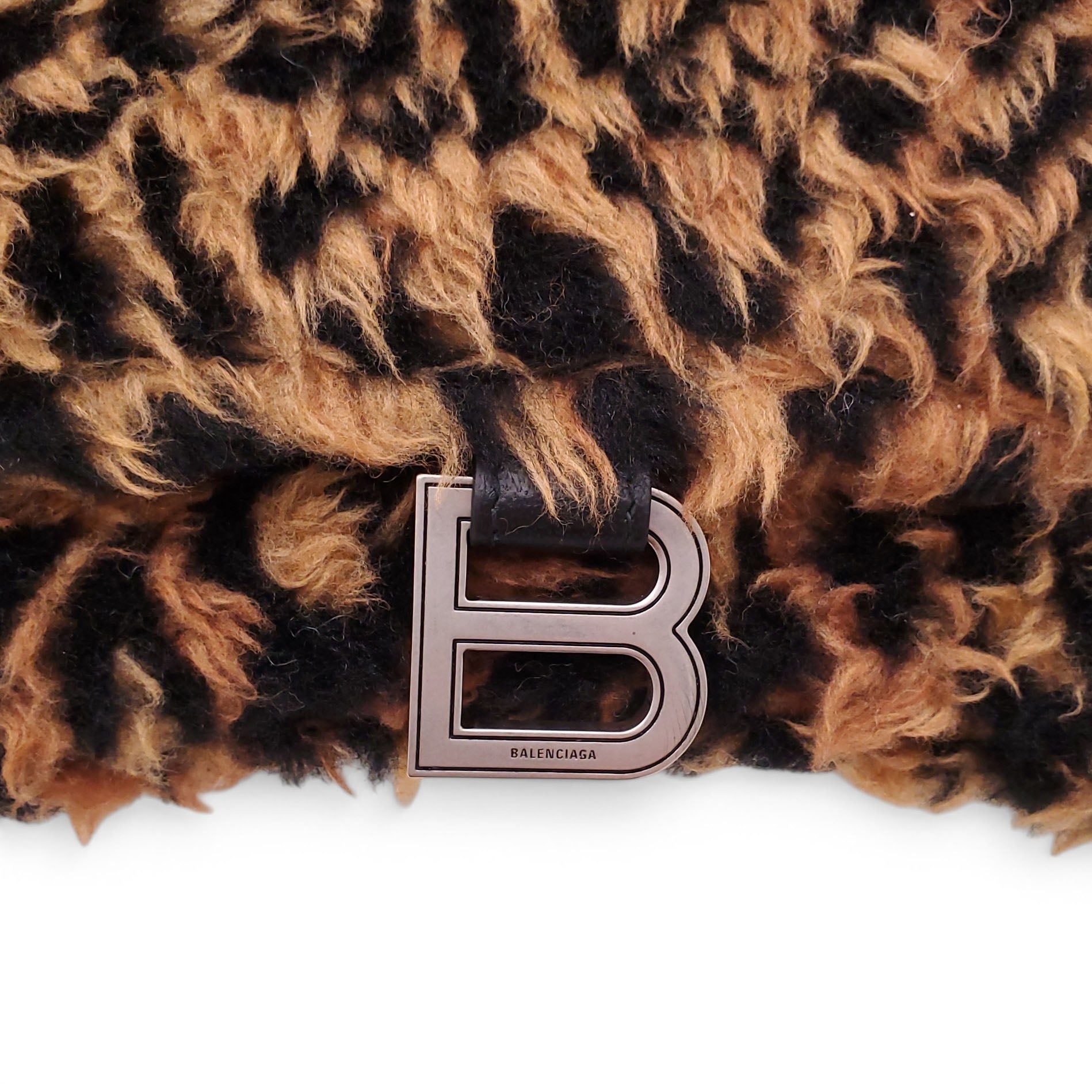 BALENCIAGA LEOPARD FAUX FUR HOURGLASS TOP HANDLE BAG – Rewind Couture