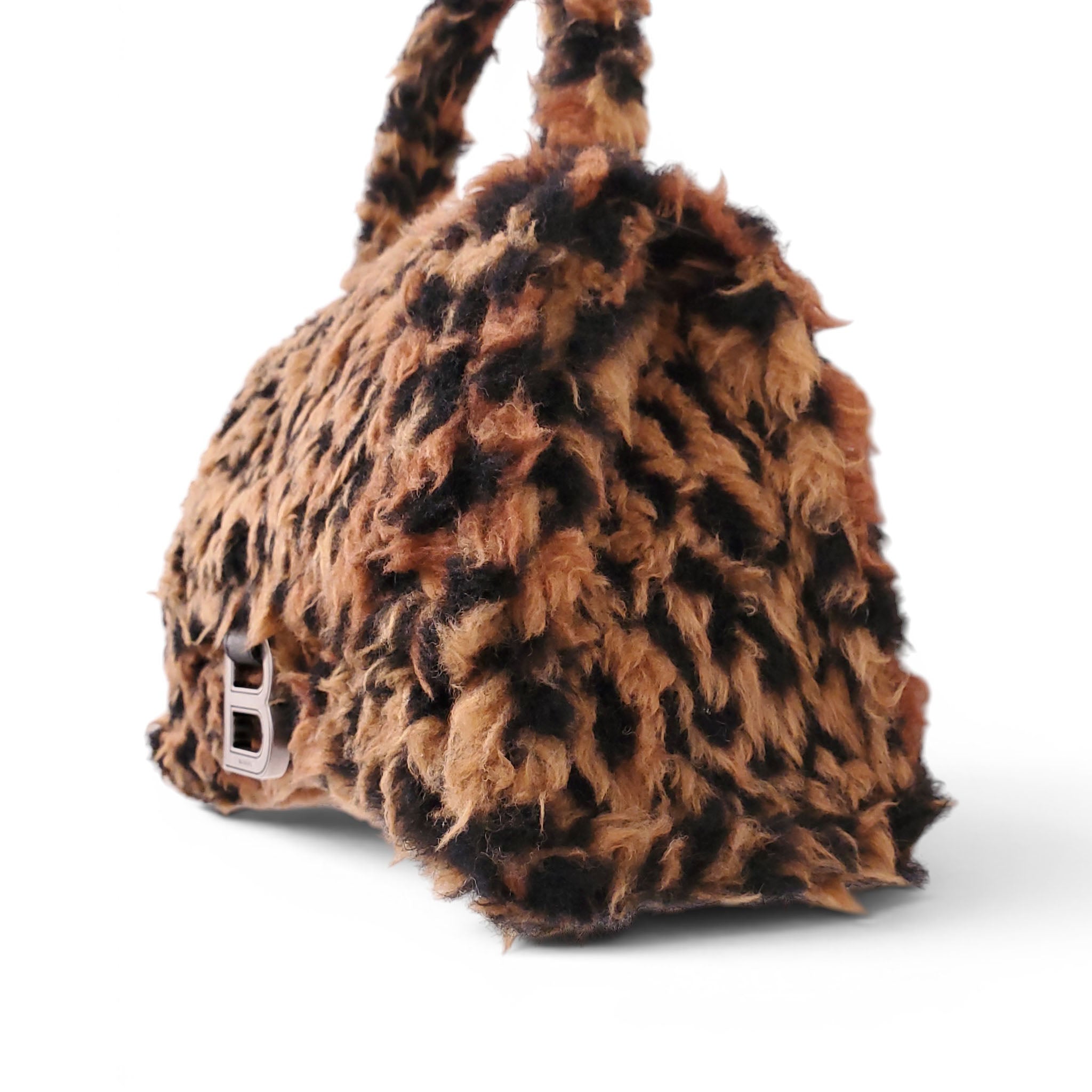 BALENCIAGA LEOPARD FAUX FUR HOURGLASS TOP HANDLE BAG – Rewind Couture