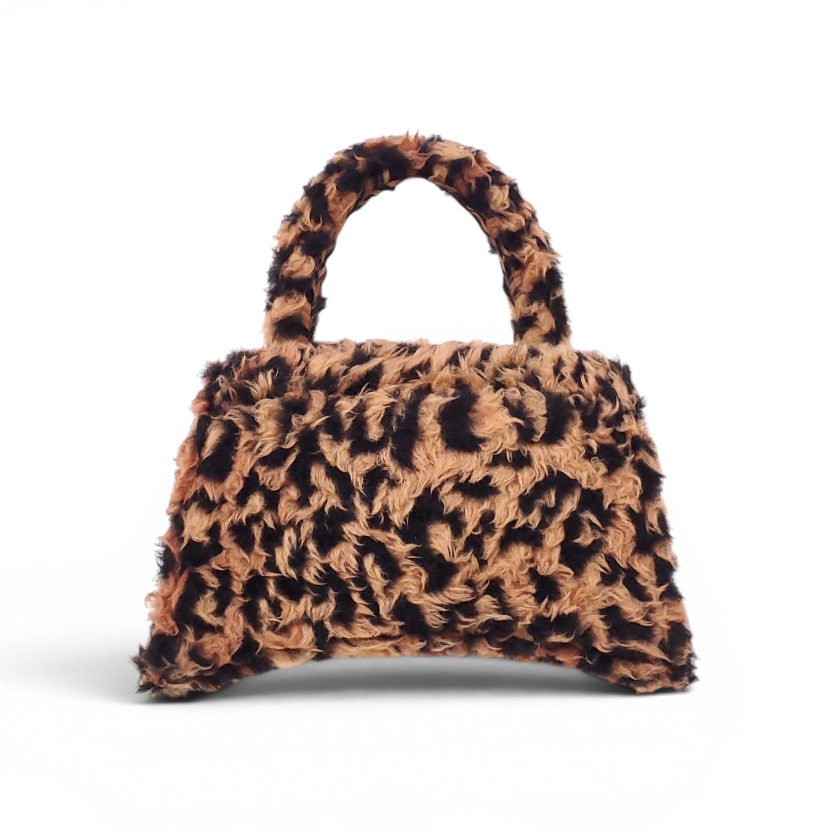 BALENCIAGA LEOPARD FAUX FUR HOURGLASS TOP HANDLE BAG – Rewind Couture