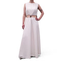CHLOÉ WHITE DRESS WITH CUTOUT DETAIL AND SILVER EMBLEMS - SIZE L