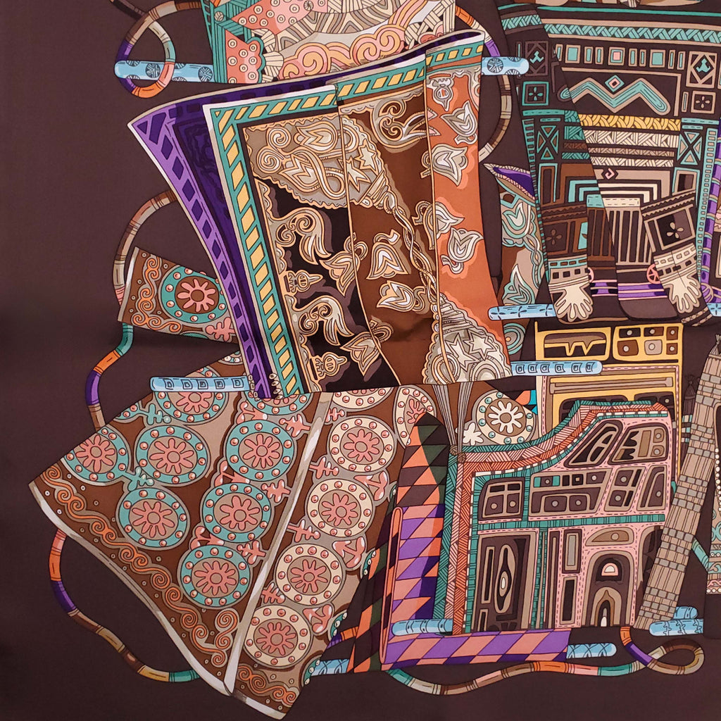 HERMÈS VOYAGE EN ÉTOFFES PATTERNED SCARF