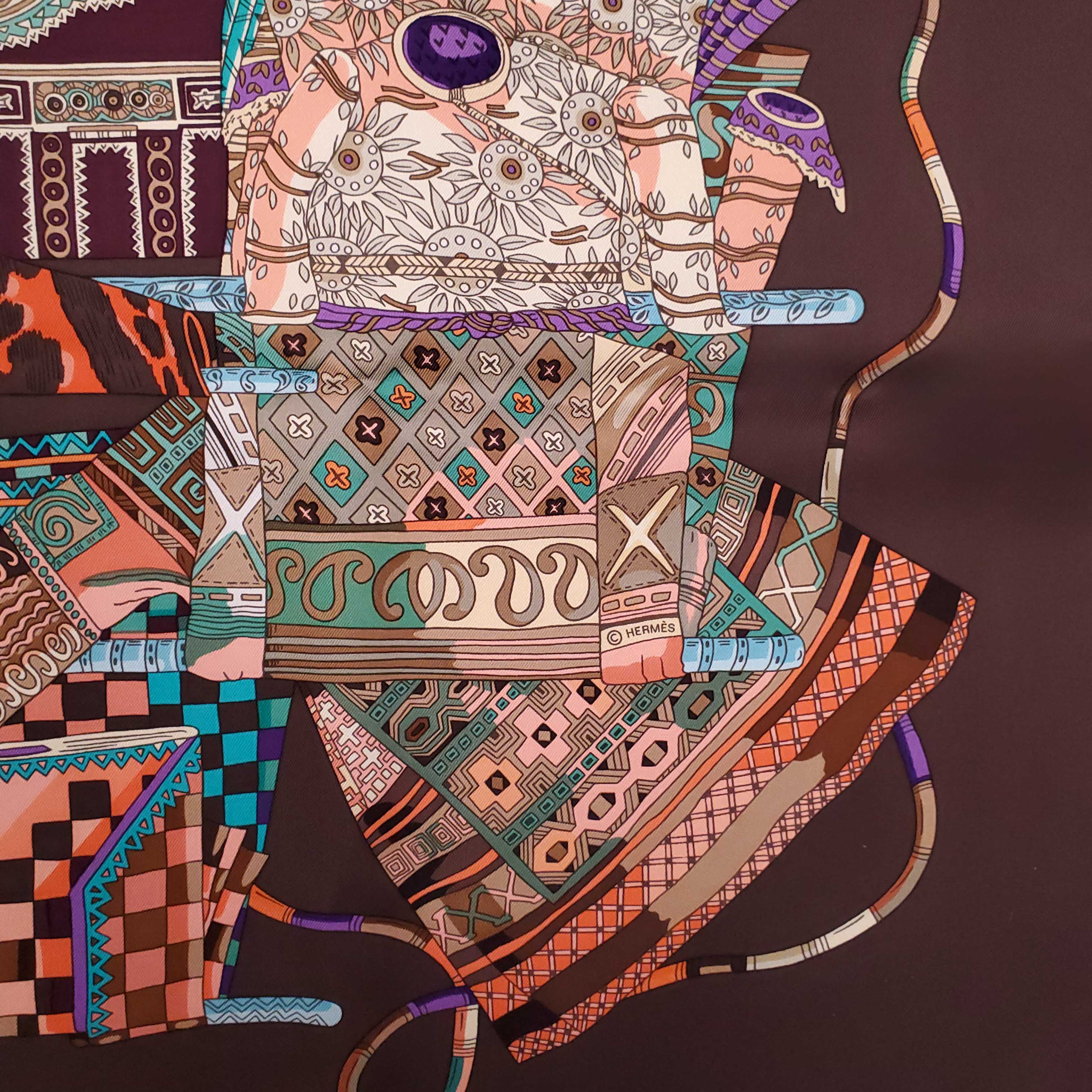 HERMÈS VOYAGE EN ÉTOFFES PATTERNED SCARF