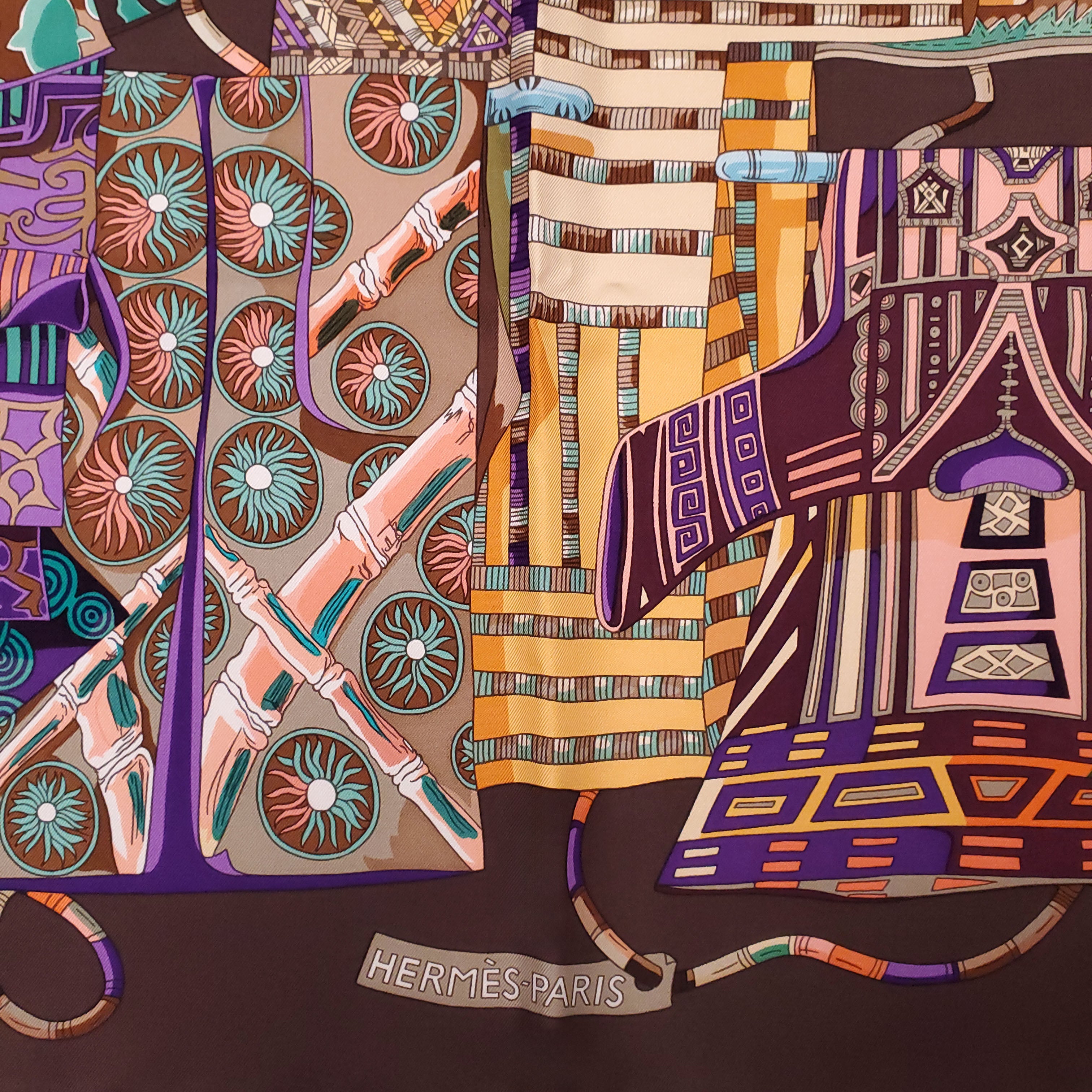 HERMÈS VOYAGE EN ÉTOFFES PATTERNED SCARF