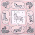 HERMÈS PINK HORSE PATTERNED SCARF