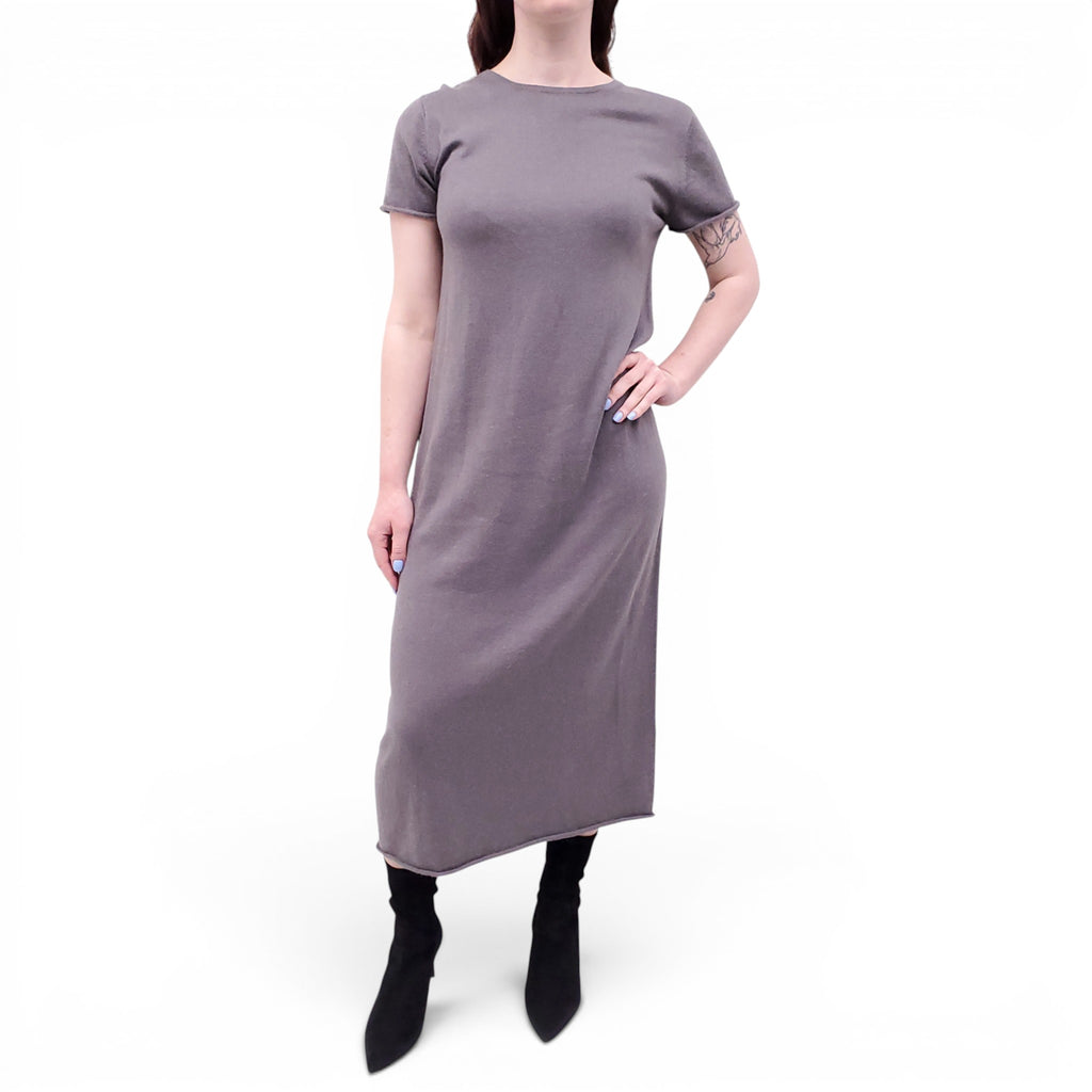 LAUREN MANOOGIAN GREY SWEATER DRESS - SIZE 1 (S)