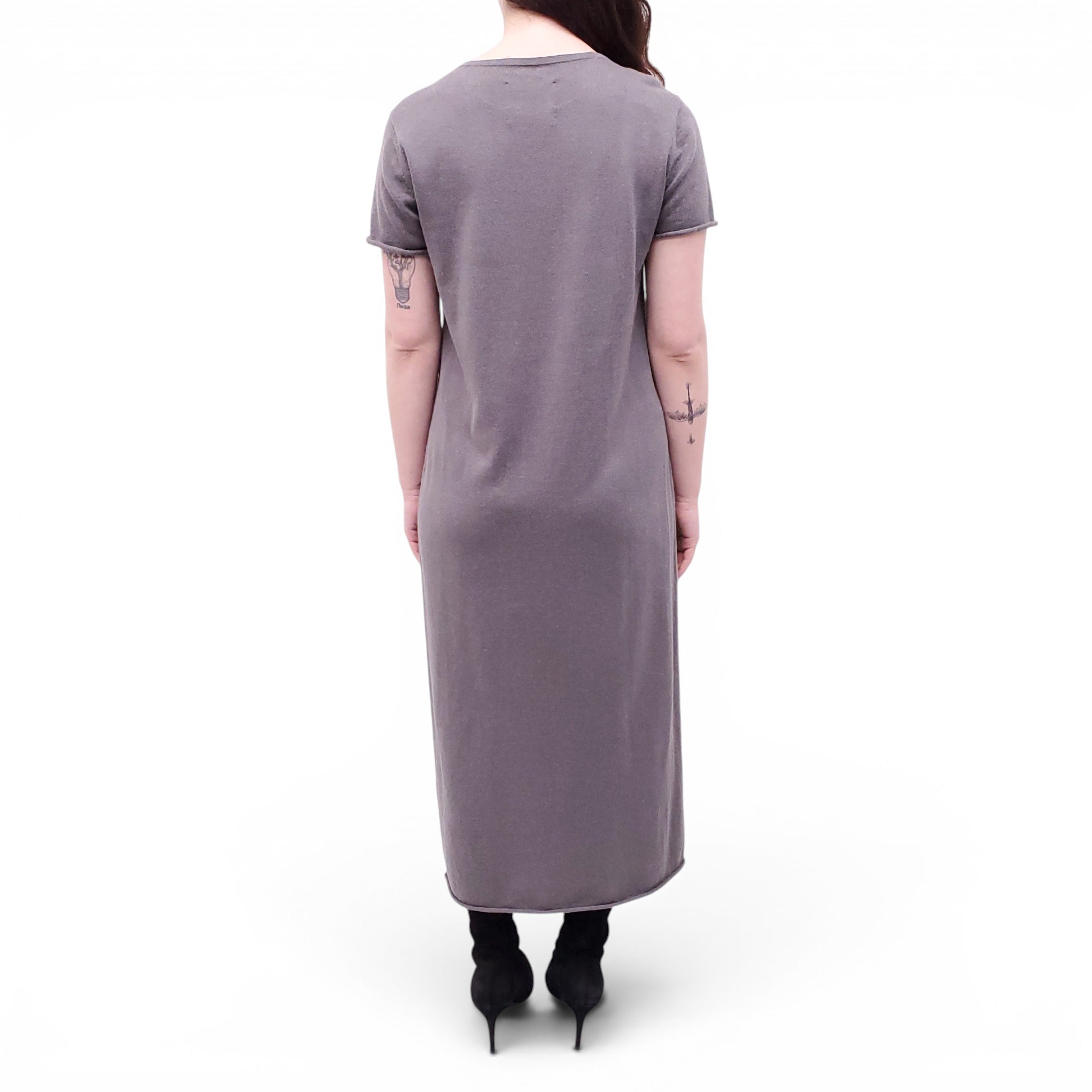 LAUREN MANOOGIAN GREY SWEATER DRESS - SIZE 1 (S)