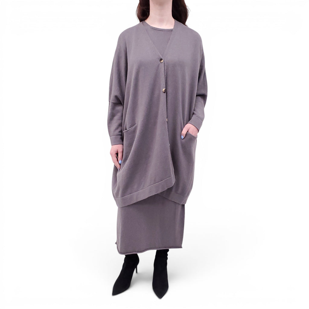 LAUREN MANOOGIAN GREY OVERSIZED CARDIGAN - SIZE 0 (XS)