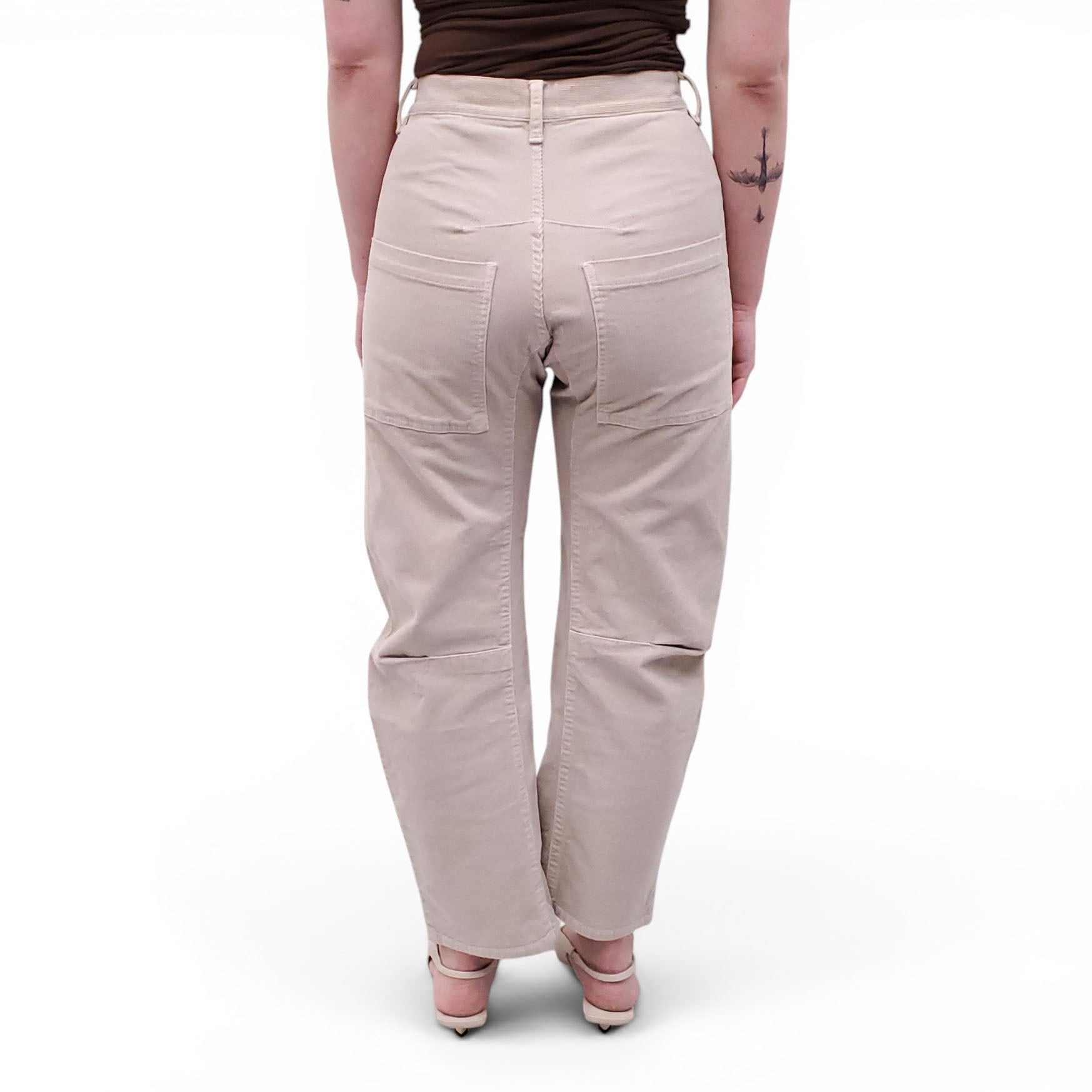 NILI LOTAN CREAM CORDUROY 'SHON' PANTS - SIZE 00P (XXS)