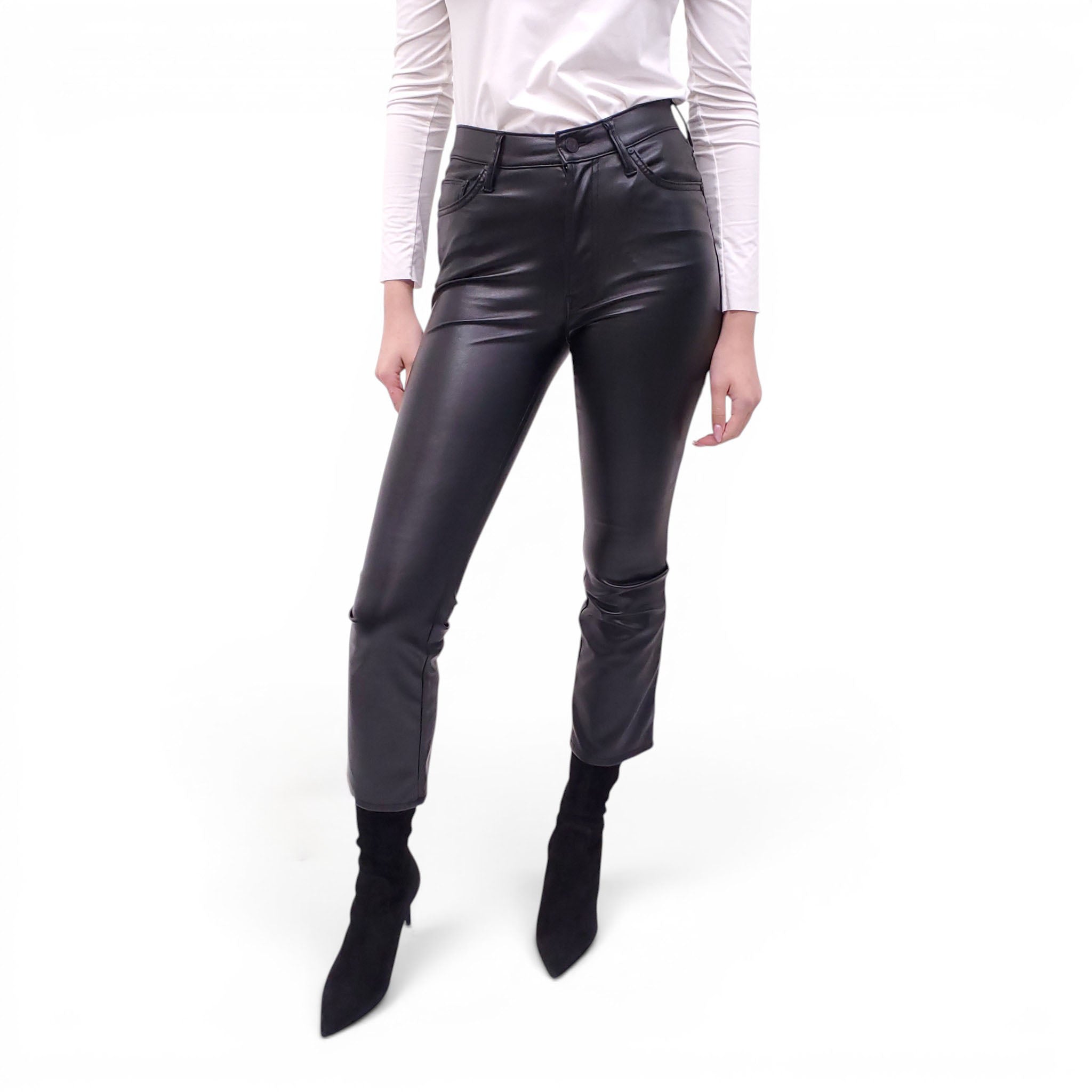 MOTHER 'THE INSIDER ANKLE' FAUX LEATHER PANTS - SIZE 26